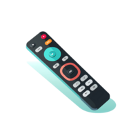 Ai generated tv remote control icon, flat style, isolated on transparent background png