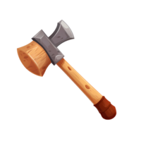 Ai generated hammer with a wooden handle on a transparent background png