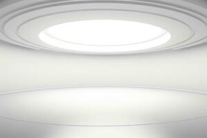 Abstract futuristic architecture background, Minimal technology white backdrop, Generative AI photo
