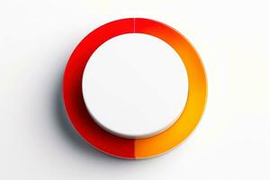 Abstract high tech multicolor button on white background, Generative AI photo