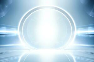 Abstract futuristic architecture background, Minimal technology white backdrop, Generative AI photo