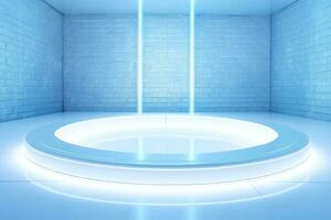 Abstract futuristic architecture background, Minimal technology white backdrop, Generative AI photo