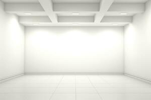 Abstract futuristic architecture background, Minimal technology white backdrop, Generative AI photo