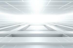 Abstract futuristic architecture background, Minimal technology white backdrop, Generative AI photo