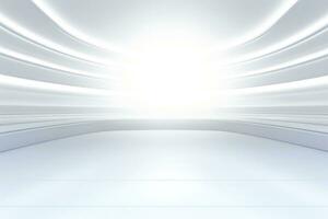 Abstract futuristic architecture background, Minimal technology white backdrop, Generative AI photo