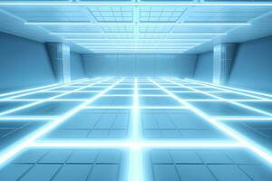 Abstract futuristic architecture background, Minimal technology white backdrop, Generative AI photo