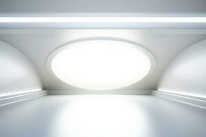 Abstract futuristic architecture background, Minimal technology white backdrop, Generative AI photo