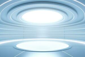 Abstract futuristic architecture background, Minimal technology white backdrop, Generative AI photo