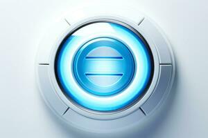 Abstract high tech multicolor button on white background, Generative AI photo