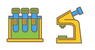 Test Tube and Microscope Icon vector