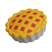 3d illustration of thanksgiving apple pie icon png