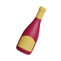 3d illustration of thanksgiving wine icon png