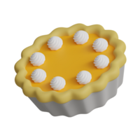 3d ilustración de acción de gracias tarta icono png