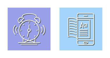 Alarm Clock and Ebook Icon vector