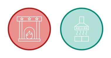 Fireplace and Extractor Hood Icon vector