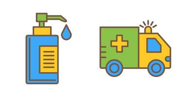 Hand Soap and Ambulance Icon vector