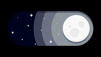 Day and Night mode switcher. sun and moon, toggle button of light and dark mode. animation video