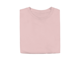 Isolated folded pink blank T-shirt product for design concept mock up png