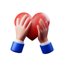 Hands Hugging Heart AI Generative png