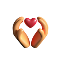 Hands Hugging Heart AI Generative png