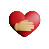 Hands Hugging Heart AI Generative png