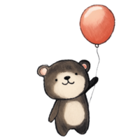 Bear Cute Balloon AI Generative png