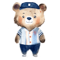 Urso beisebol uniforme ai generativo png