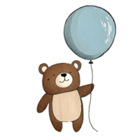 Urso fofa balão ai generativo png