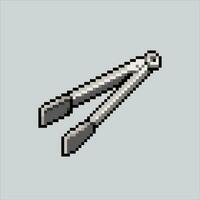 Pixel art illustration Kitchen tongs. Pixelated Tongs. Kitchen Tongs pixelated for the pixel art game and icon for website and video game. old school retro. vector