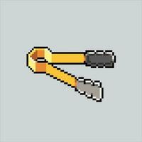 Pixel art illustration Kitchen tongs. Pixelated Tongs. Kitchen Tongs pixelated for the pixel art game and icon for website and video game. old school retro. vector