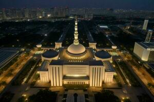 mosque istiqlal jakarta. background. AI Generative Pro Photo