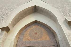 architectural detail of a mosque building. background. AI Generative Pro Photo