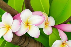 plumeria flower. background. AI Generative Pro Photo