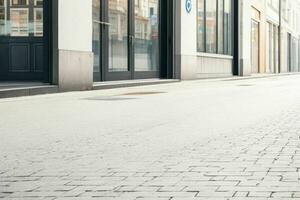 Empty space on the street. background. AI Generative Pro Photo