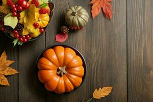 Thanks giving decoration background. AI Generative Pro Photo