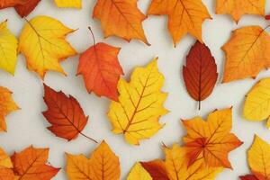 Autumn background with colored leaves. AI Generative Pro Photo