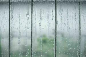 drops of rain on a window glass background. AI Generative Pro Photo