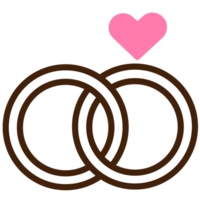 Wedding and love ring icon png