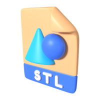 STL File Extension 3D Illustration Icon png