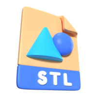 STL File Extension 3D Illustration Icon