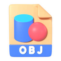 OBJ File Extension 3D Illustration Icon png