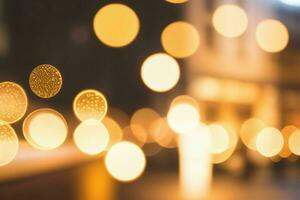 gold bokeh light on the street background. AI Generative Pro Photo