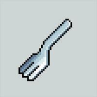 Pixel art illustration Fork. Pixelated Fork. Kitchen table fork pixelated for the pixel art game and icon for website and video game. old school retro. vector