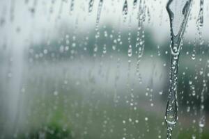 drops of rain on a window glass background. AI Generative Pro Photo