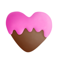 Strawberry chocolate in the shape of a heart png