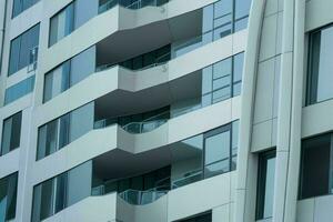 abstract architectural detail of a office building with glass facade. background. AI Generative Pro Photo