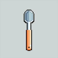 Pixel art illustration Spoon. Pixelated Spoon. Kitchen table Spoon pixelated for the pixel art game and icon for website and video game. old school retro. vector