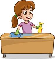 vector illustration Of Children Doing Various Houseworks.