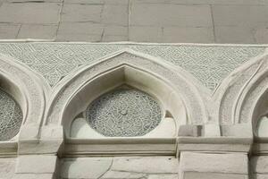 architectural detail of a mosque building. background. AI Generative Pro Photo