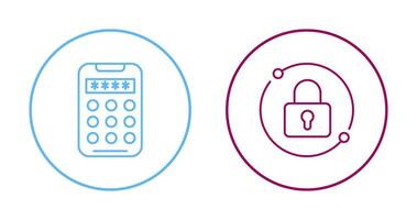 Pin Code and Pad Lock Icon vector